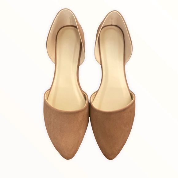Light Brown Pointed D’Orsay Flats - Picture 4 of 9